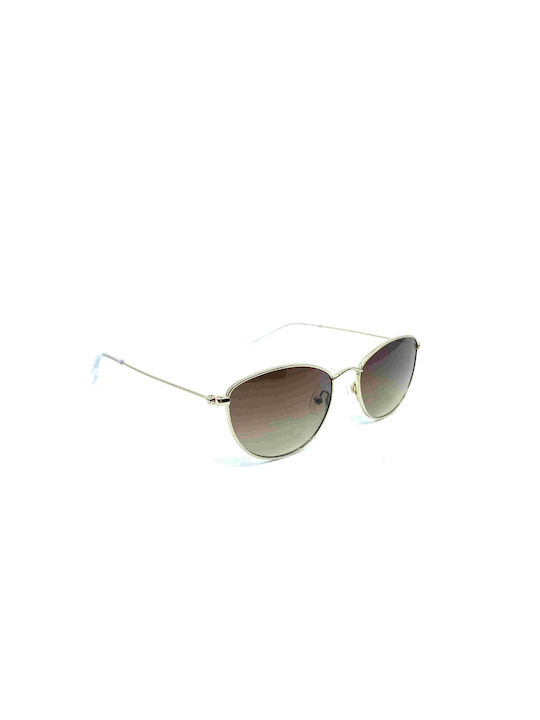 The Glass of Brixton Women's Sunglasses with Gold Metal Frame and Brown Gradient Lenses 169 C03