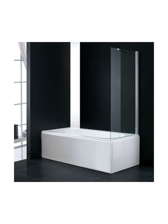 AXIS Bathtub divider with 1 fixed sheet CHROME 69-72 Y140cm & Extension profile 3cm