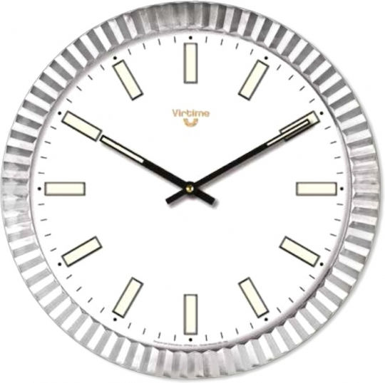 Virtime Wanduhr Kunststoff Silber Ø40cm