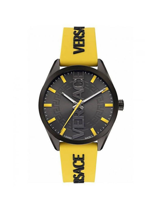 Versace Watch Battery with Yellow Rubber Strap