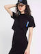 Karl Lagerfeld Women's Blouse Cotton Short Sleeve Black