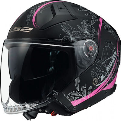 LS2 Infinity II OF603 Flip-Up Helmet with Sun Visor ECE 22.06 1400gr Lotus Matt Pink 366032046