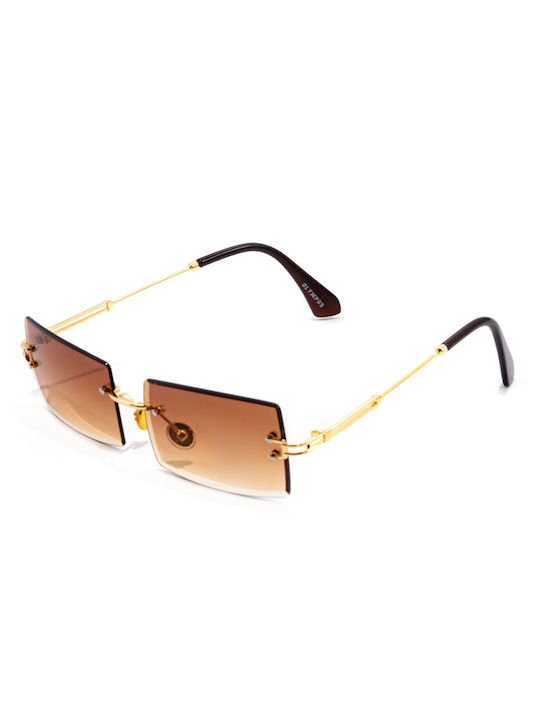 Olympus Sunglasses Chimera Women's Sunglasses with Gold Brown Metal Frame and Brown Gradient Lens