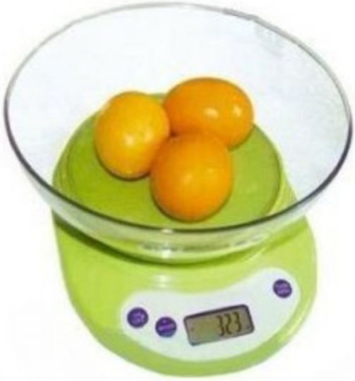 Ψηφιακή Ζυγαριά Κουζίνας με Κάδο έως 5kg Πράσινη