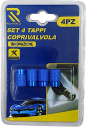 Car Tire Valve Caps Blue 4pcs