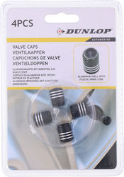 Dunlop Car Tire Valve Caps Black 4pcs