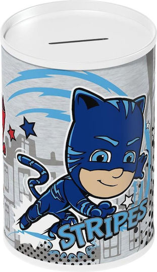 Must Team Παιδικός Κουμπαράς Μεταλλικός PJ Masks Γκρι 15cm