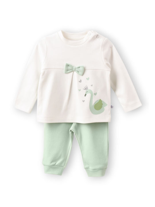 Bi Baby Copilăresc Set de pantaloni de trening Alb 2buc