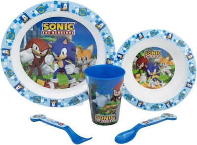 Stor Feeding Set Sonic made of Plastic Blue 5pcs