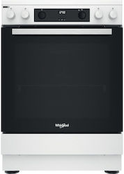 Whirlpool Ελεύθερη με Κεραμικές Εστίες Λευκή WS68V8CCWT/E