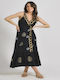 Ble Resort Collection Summer Mini Dress Wrap Black