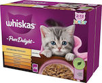 Whiskas Wet Food for Kittens In Pouch with Turkey / Chicken / Duck 12pcs 85gr