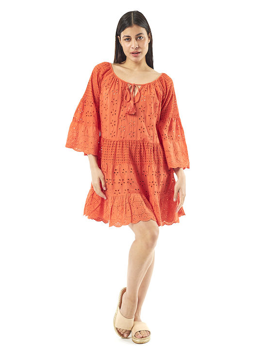 Verde Sommer Mini Kleid Orange