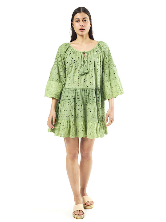 Verde Sommer Mini Kleid Grün