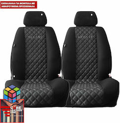 Car Seat Covers Set 2 Pieces Leatherette Black