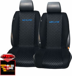 Car Seat Covers Set 2 Pieces Leatherette Black