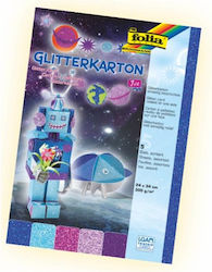 Folia Χαρτόνι Glitter 5 Φύλλα 24x34εκ.