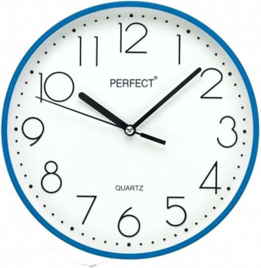 Perfect Wall Clock Plastic Blue Ø22cm