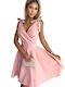 Numoco 393-2 Summer Midi Dress for Wedding / Baptism Pink
