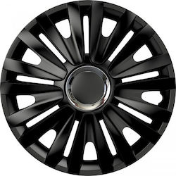 AMiO Car Hubcap Set 15" 4pcs Black