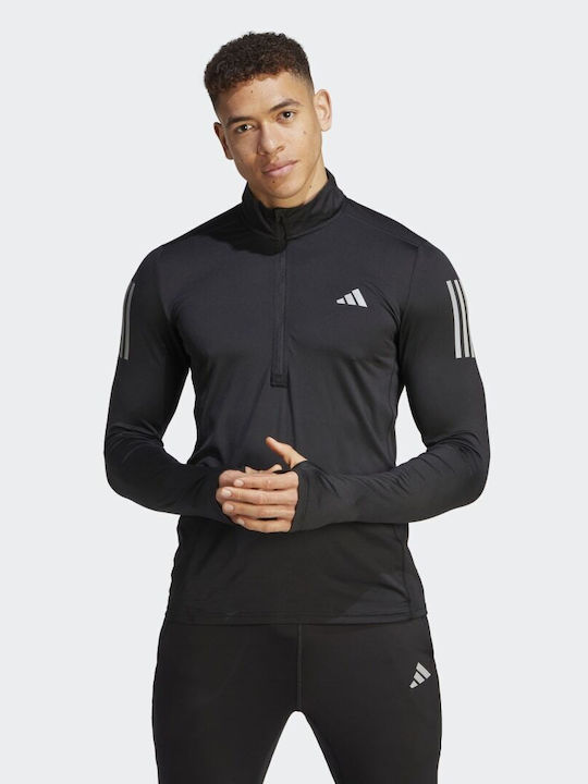 Adidas 1/4 Men's Short Sleeve T-shirt with Zipper Black