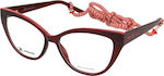 Missoni Plastic Eyeglass Frame Cat Eye Red MMI 0137 C9A