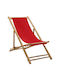 Deckchairs Bamboo with Red Fabric 60x108x93cm