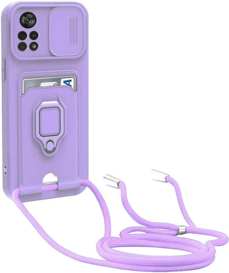 Bodycell Multifunction Back Cover Metallic with Strap Purple (Poco X4 Pro 5G)
