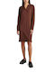 G-Star Raw Mini Dress Knitted with Slit Brown