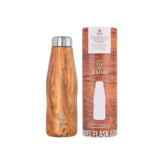Estia Travel Flask Save the Aegean Recyclable Bottle Thermos Stainless Steel BPA Free 500ml Sekoya