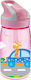 Laken Cars Kids Water Bottle Plastic with Straw Pink 450ml