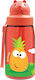 Laken Ananas-Birne Kinderflasche Kunststoff mit Strohhalm Rot 450ml