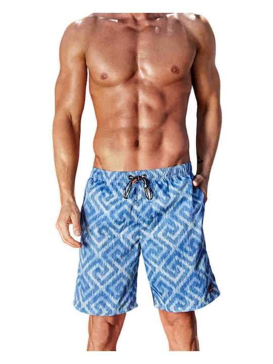 Bluepoint Men's Swimwear Bermuda Navy Blue with Patterns