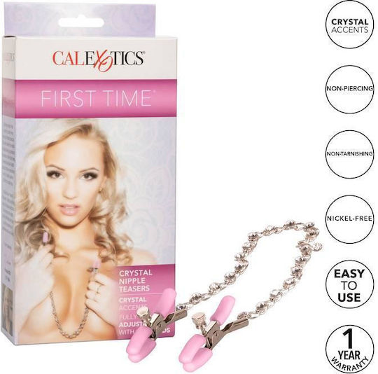 Calexotics First Time Crystal Nipple Teasers Cleme pentru Sfârcuri Pink