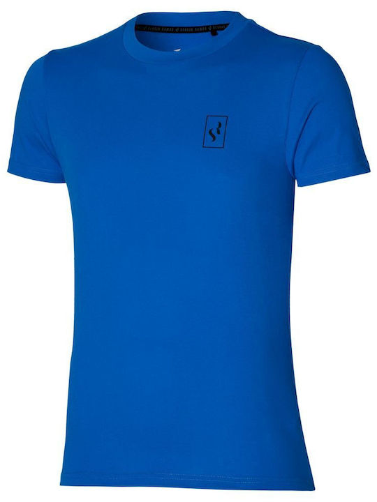 Mizuno Tee SR Peace Herren Sport T-Shirt Kurzarm Blau