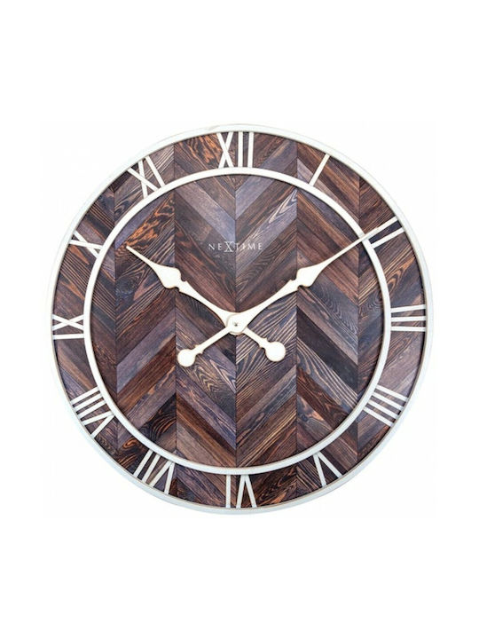 Nextime Silent Antique Wall Clock Wooden Brown Ø58cm