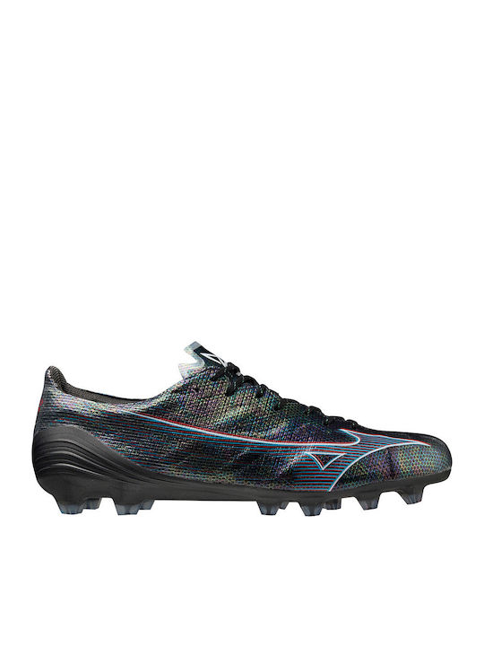 Mizuno Morelia Alpha Japan Ποδοσφαιρικά Παπούτσια με Τάπες Μαύρα