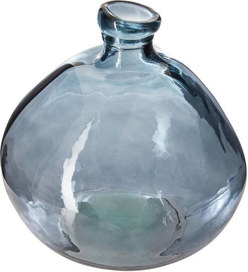 Διακοσμητικό Βάζο Γυάλινο Μπλε Φ22xΥ22cm