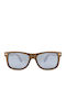 Daponte Unisex Sunglasses with Brown Wooden Frame and Gray Polarized Lens DAP008WC#6