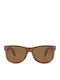 Daponte Unisex Sunglasses with Brown Wooden Frame and Brown Polarized Lens DAP003B#5