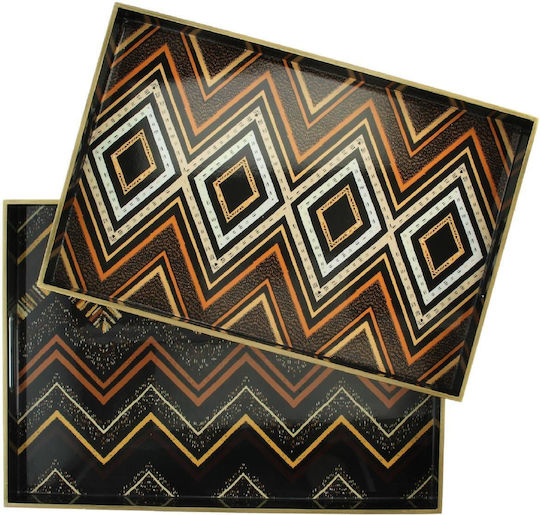 ArteLibre Διακοσμητικός Δίσκος Hölzernes Rechteckig 50x35x4cm 2Stück