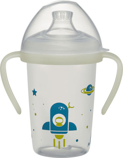 Nip Space Educational Sippy Cup Plastic with Handles White for 6m+m+ 270ml