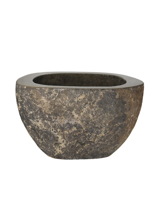 Ravenna Bucket Natura Επικαθήμενος Νιπτήρας Πορσελάνης 63x40cm Grey River Stone