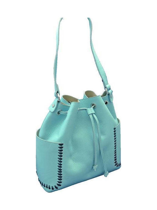 Leather Women's Pouch Shoulder Turquoise