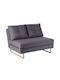 SARA S Two-Seater Fabric Sofa Bed Gray 120x90cm