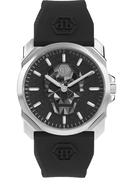 Philipp Plein The $kull Men's Watch 40mm Battery With Black Rubber Strap