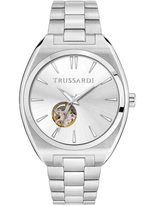 Trussardi Herrenuhr Automatisch mit Silbernem Rostfreien Stahlarmband