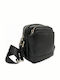 Leder Herrentasche Schulter / Crossbody Schwarz