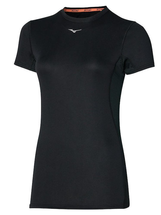 Mizuno Γυναικεία Ισοθερμική Κοντομάνικη Μπλούζα Μαύρη