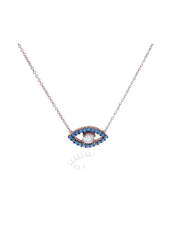 Eye necklace in Rose Gold K14